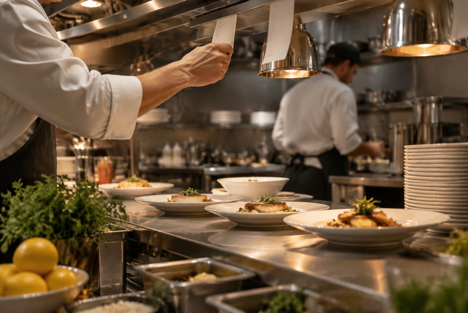 Cucina che riceve comande e stampa etichette