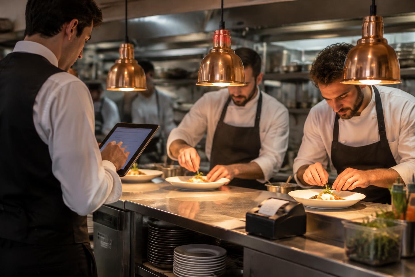Comanda digitale inviata alla cucina del ristorante
